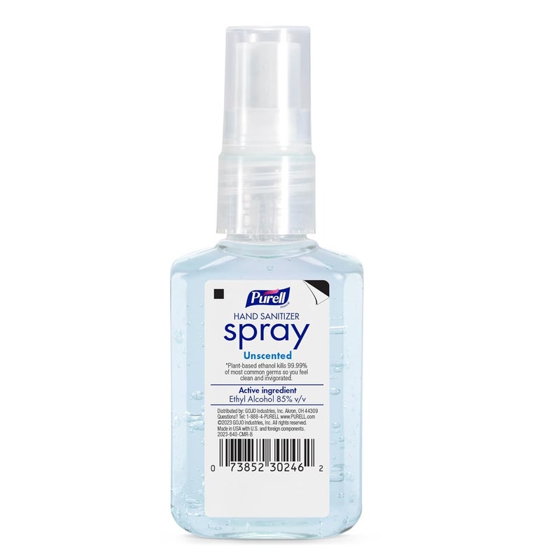 Purell رذاذ مطهر يدين متقدم، بدون رائحة، 2 أونصة سائلة زجاجة رذاذ بحجم السفر (عبوة من 6) – 2023-04-EC - Image 2
